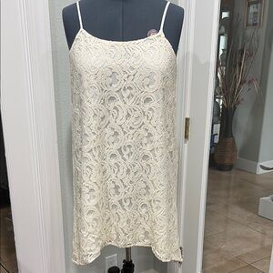 Elegant Cream Lace Slip Dress